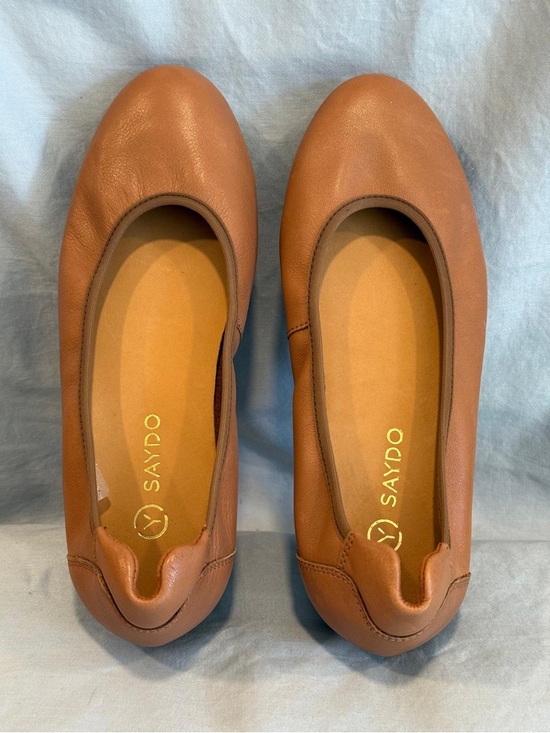 Shoes - Saydo Classic Tan Leather Ballet Flats